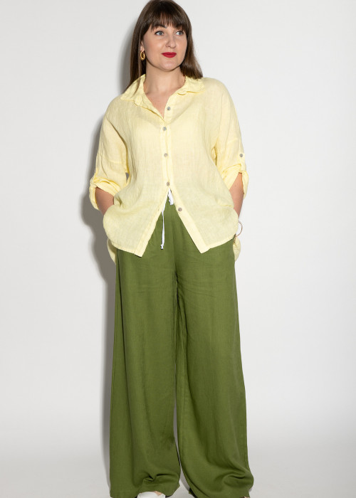 Зелені літні брюки палаццо італійського бренду No-Na