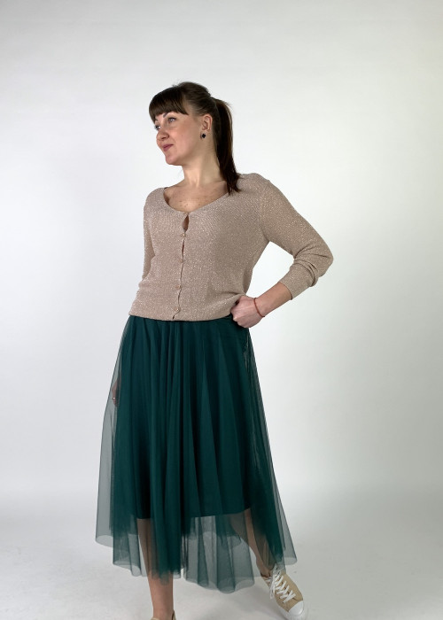 Фатиновая юбка пояс резинка зеленого цвета итальянского бренда Dixie