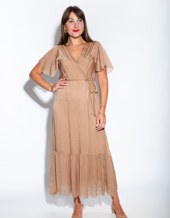 Бежева шовкова сукня ітійського бренду Joleen