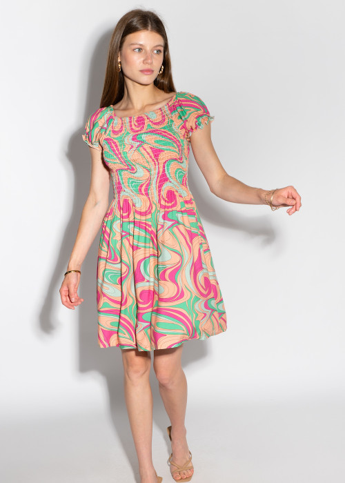 Короткое летнее платье с абстрактным рисунком итальянского бренда Motel