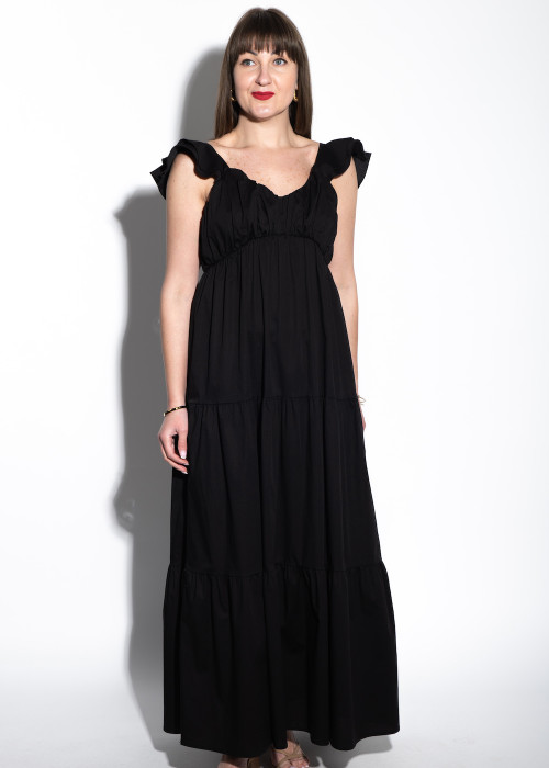Розкішна чорна довга сукня з бавовни від італійського бренду Motel