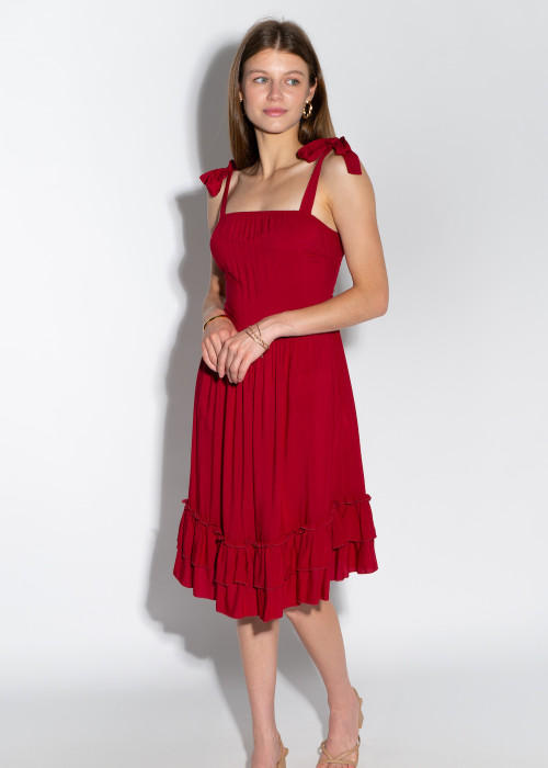 Тонка літня віскозна сукня винного кольору на брітелях італійського бренду Rinascimento