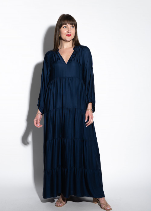 Синя сукня максі з віскози італійського бренду No-Na