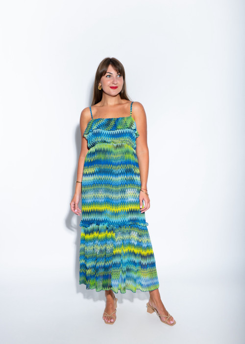 Легка яскрава літня сукня на тонких брітелях італійського бренду Rinascimento