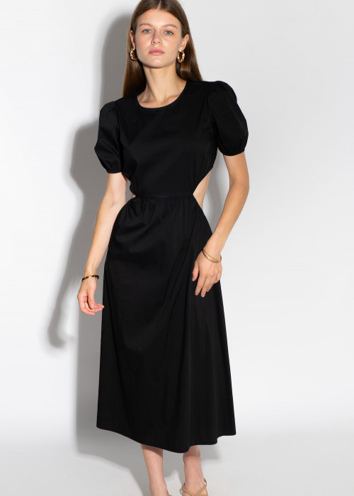 Чёрное хлопковое платье с открытой спиной итальянского бренда Dixie