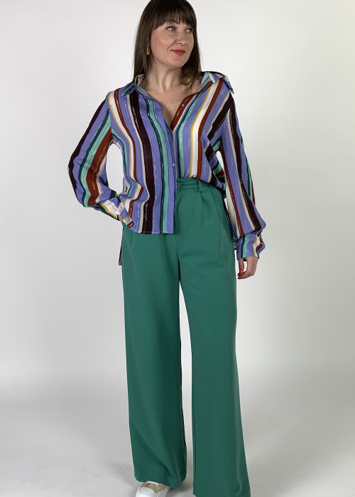 Розкішна блуза з ґудзиками в смужку та люричною ниттю італійського бренду Motel 