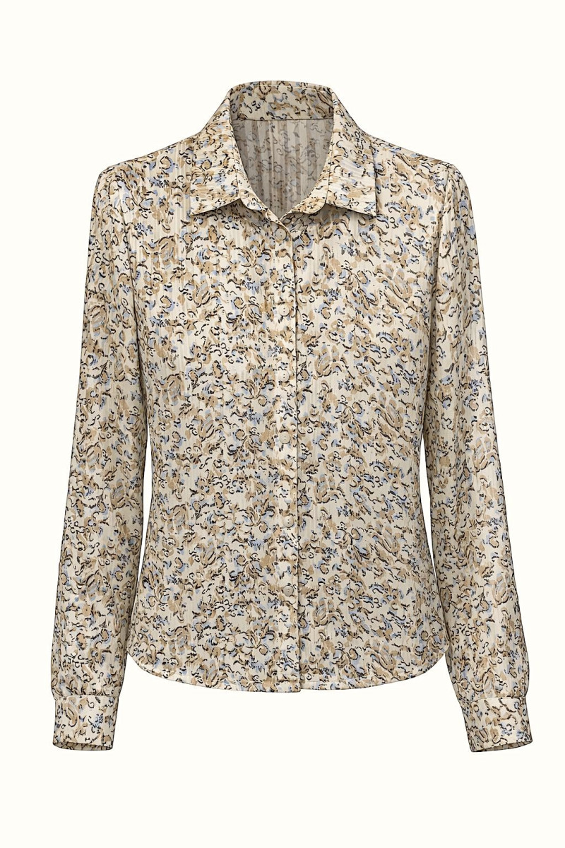 Блуза с люрексной нитью и принтом No-Na