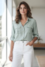 Мятная блуза из вискозы Imperial
