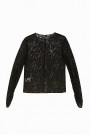 Чорна мереживна блуза з довгим рукавом Motel