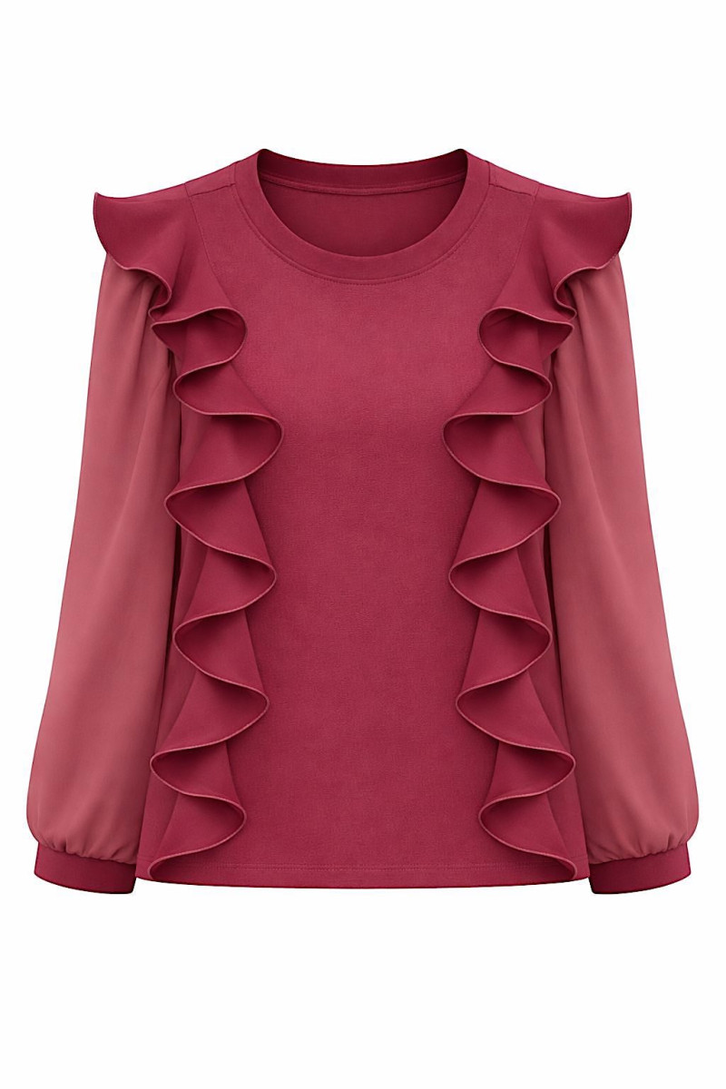 Блуза из вискозы с декоративными рюшами Imperial