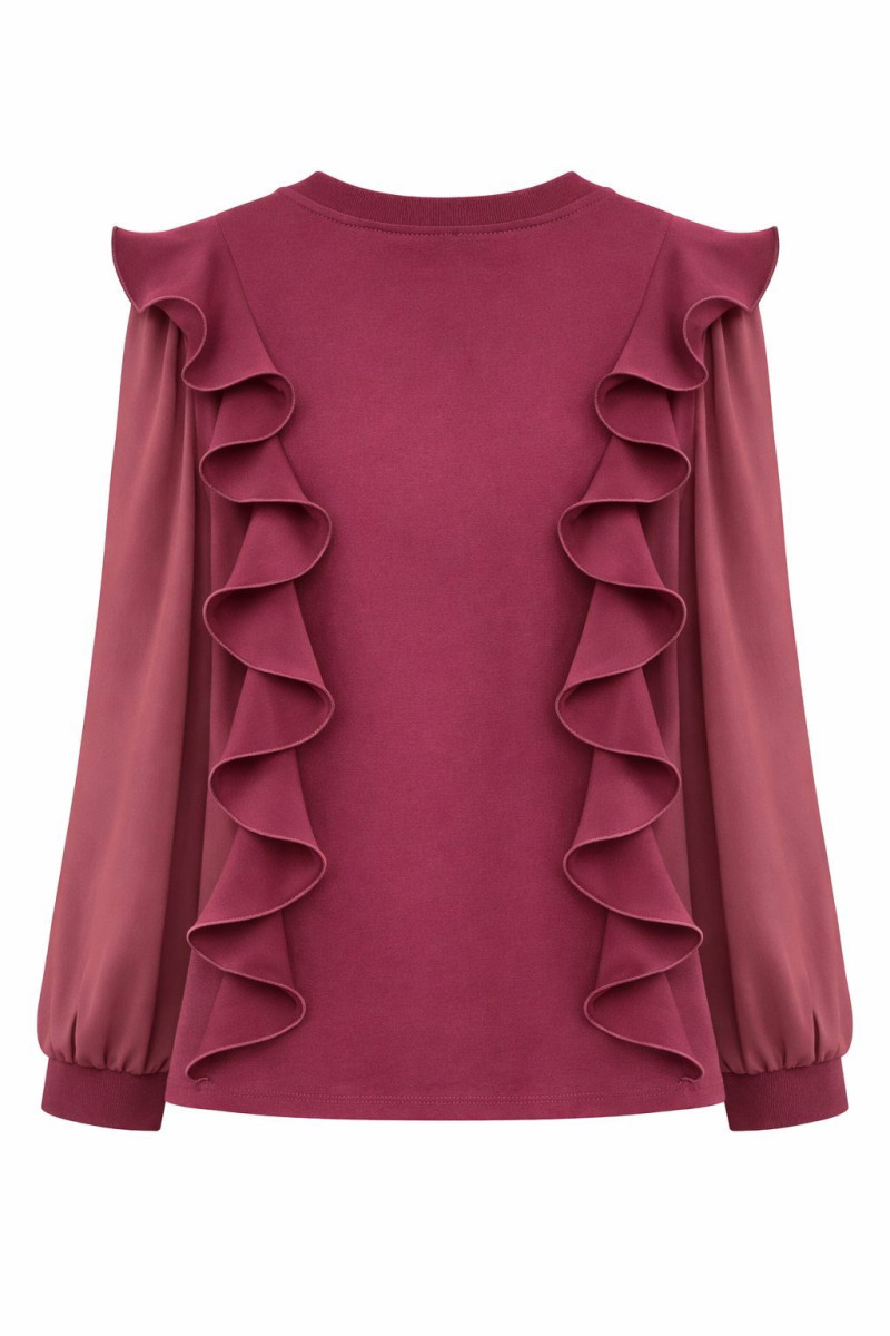 Блуза из вискозы с декоративными рюшами Imperial