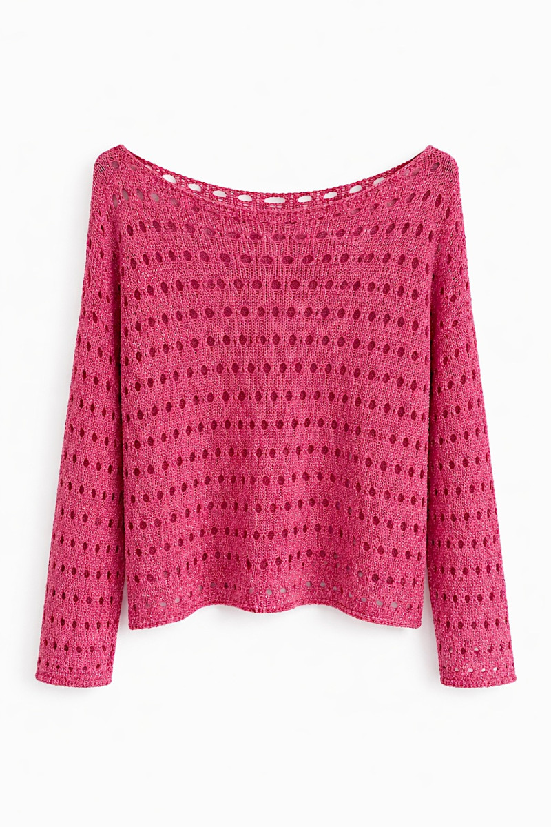 Розовый вязаный джемпер из вискозы Dixie