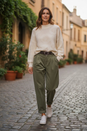 Молочный джемпер с пайетками свободного кроя Dixie