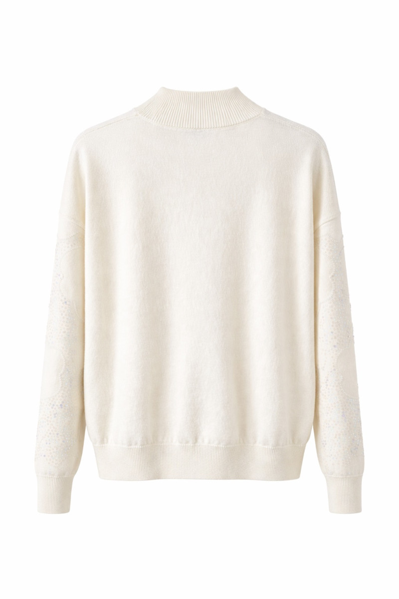 Молочный джемпер с пайетками свободного кроя Dixie
