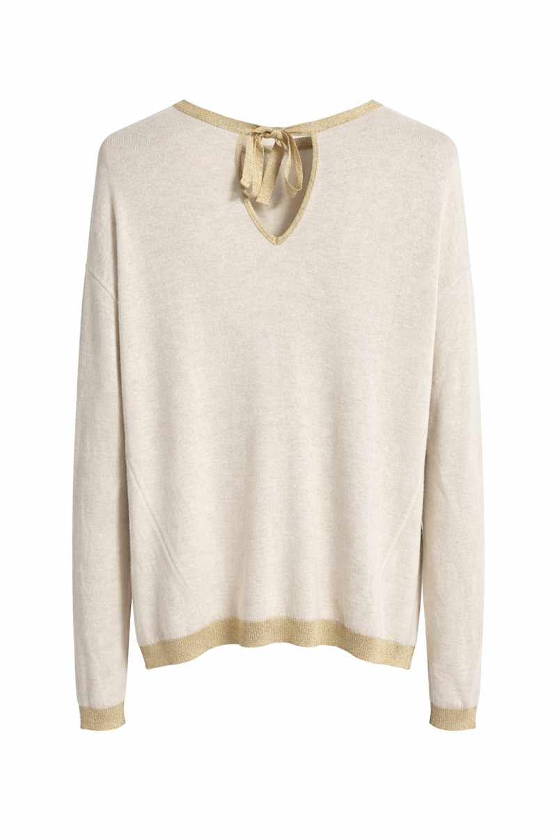 Бежевый джемпер из ангоры, кашемира и вискозы свободного кроя Rinascimento