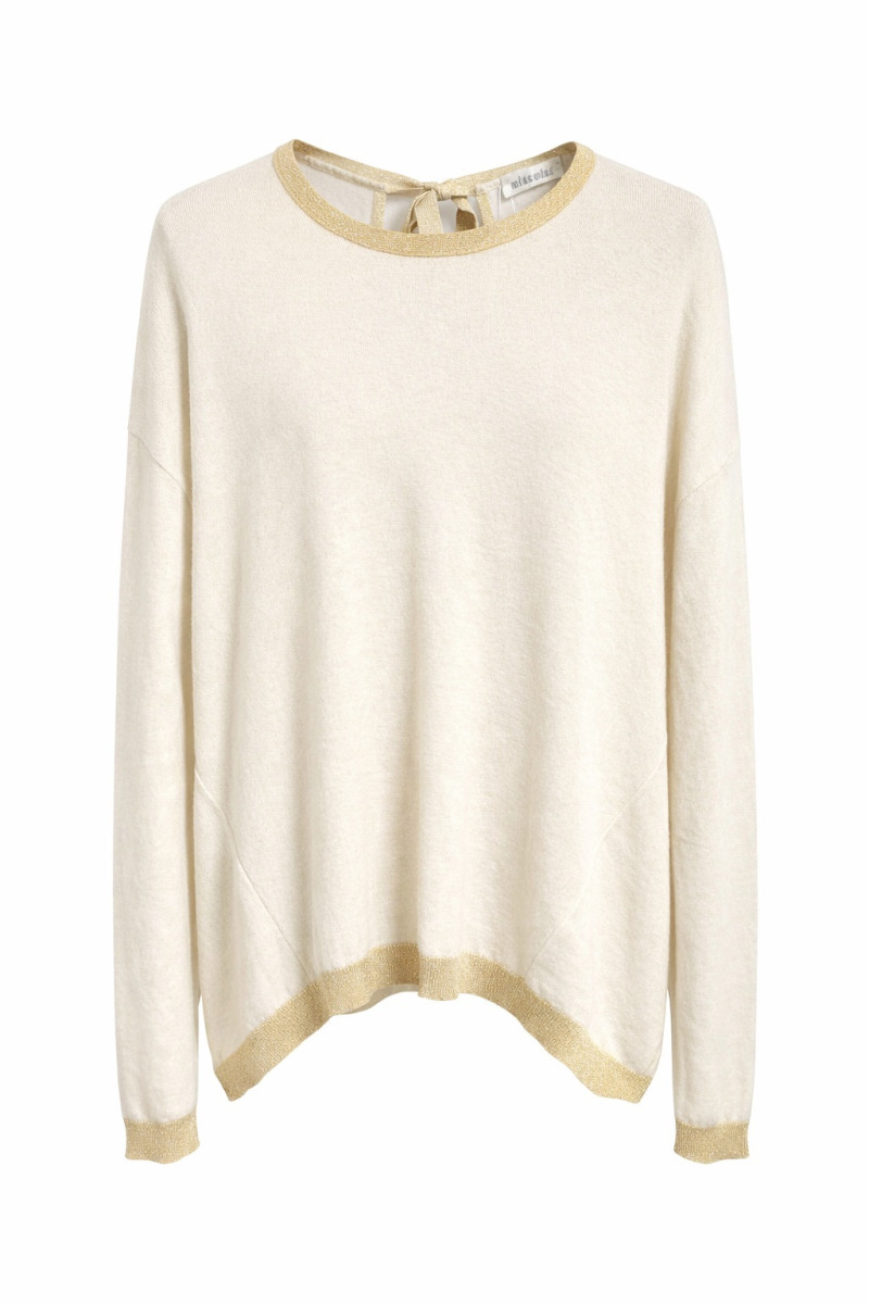 Бежевый джемпер из ангоры, кашемира и вискозы свободного кроя Rinascimento