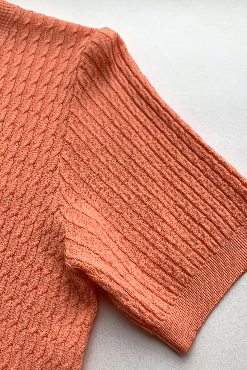 Джемпер из вискозы с коротким рукавом кораллового цвета No-Na 