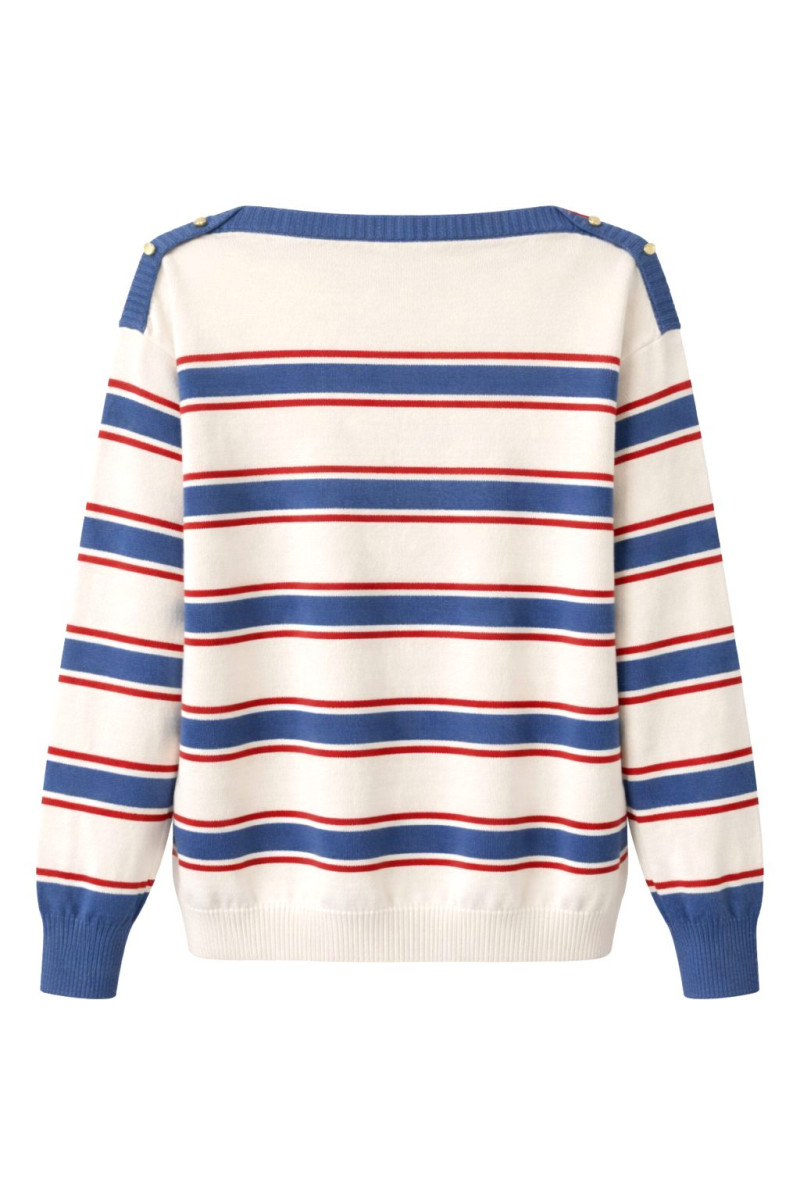 Белый джемпер в красно синюю полоску из Dixie