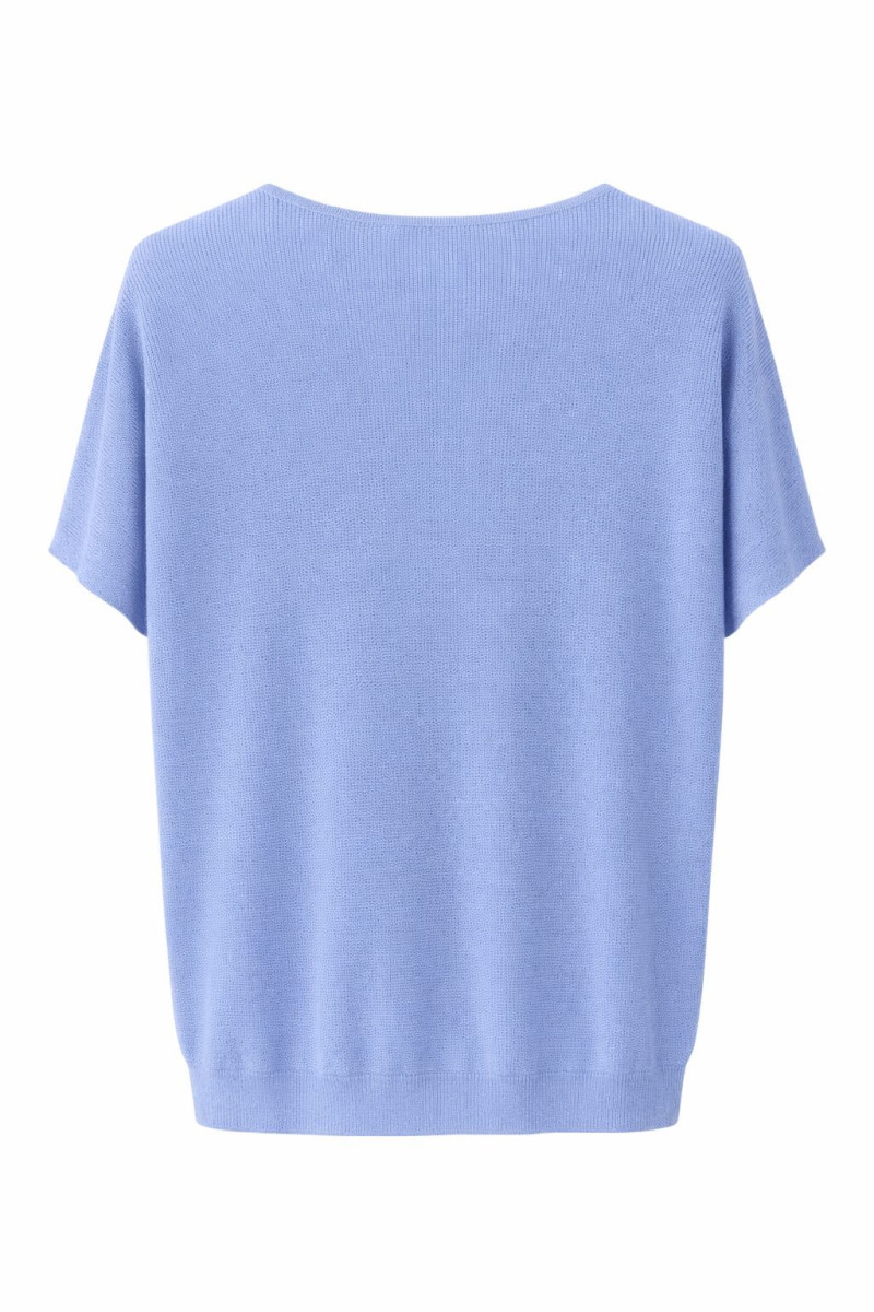Голубой джемпер из вискозы с люрексом Joleen