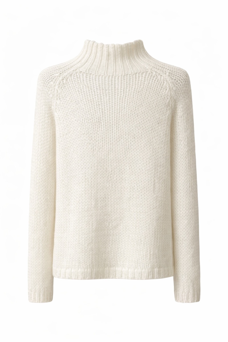 Молочный свитер из мохера и шерсти No-Na