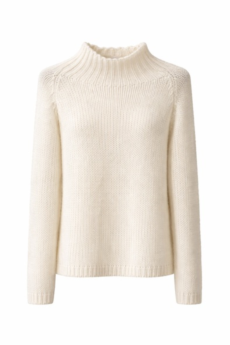 Молочный свитер из мохера и шерсти No-Na