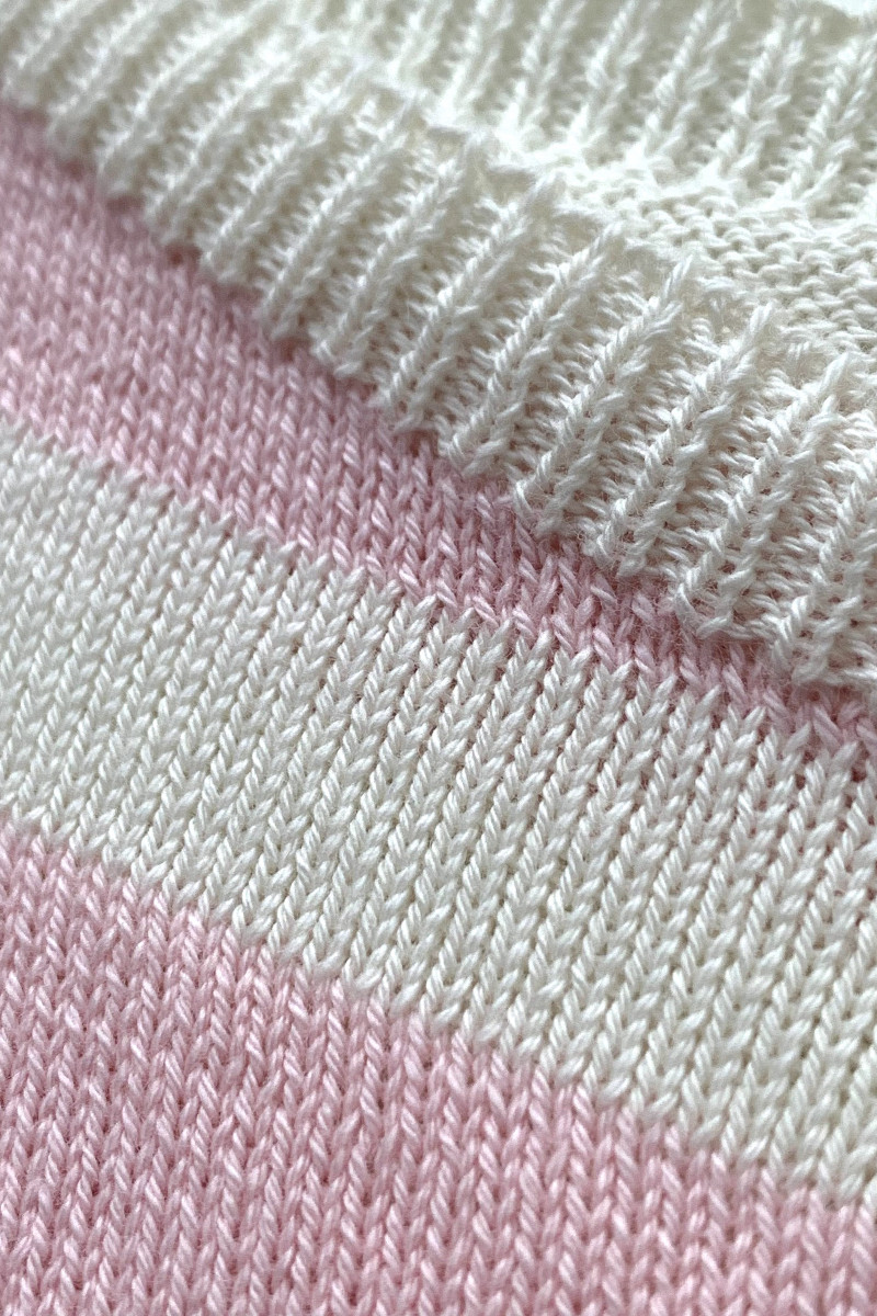 Хлопковый джемпер в розово‑молочную полоску No-Na