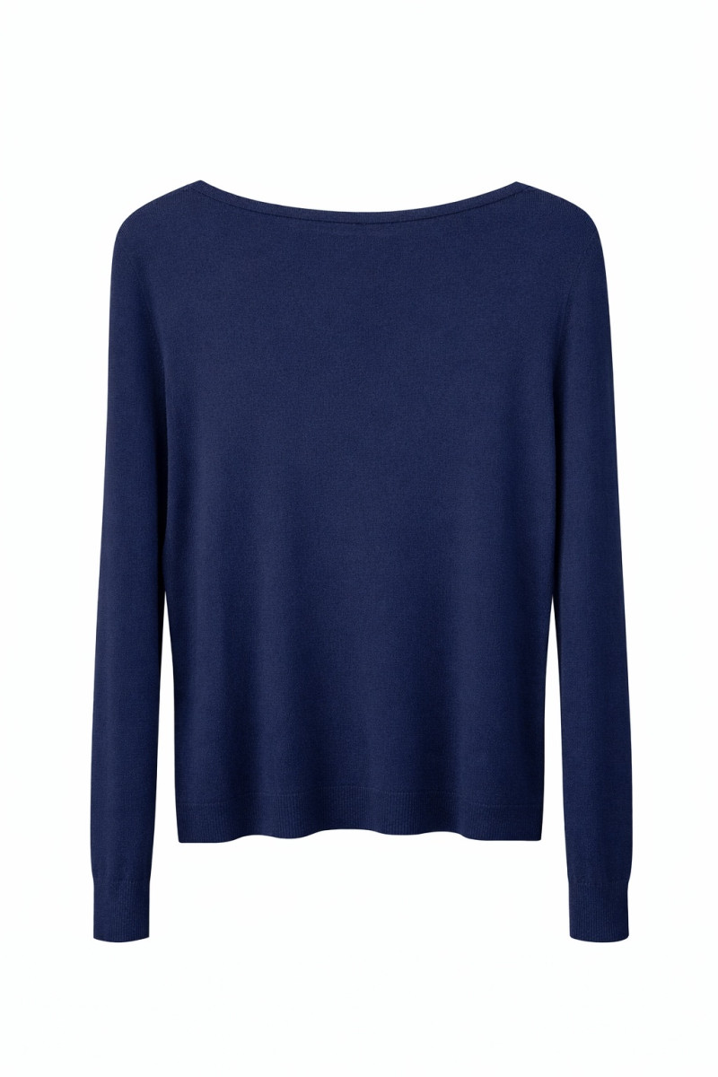 Тёмно‑синий джемпер из вискозы свободного кроя Rinascimento