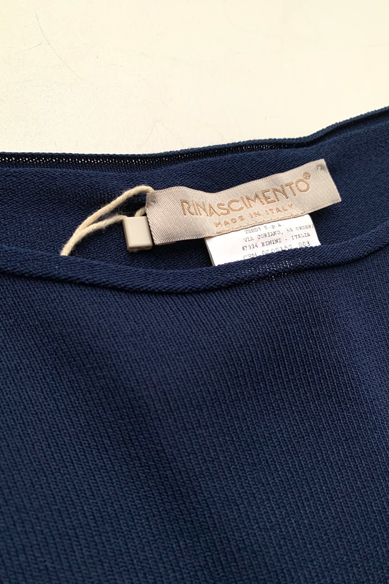 Тёмно‑синий джемпер из вискозы свободного кроя Rinascimento