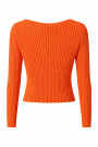 Яркий джемпер оранжевого цвета с вырезом Joleen