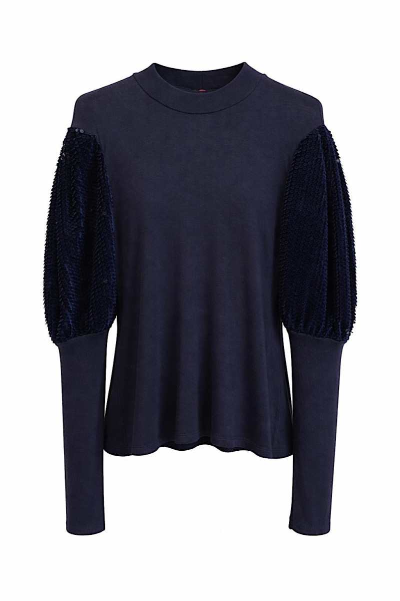 Джемпер из вискозы с рукавами, декорированными пайетками Imperial