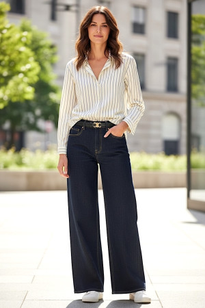 Тёмно‑синие джинсы из хлопка с эластаном Joleen