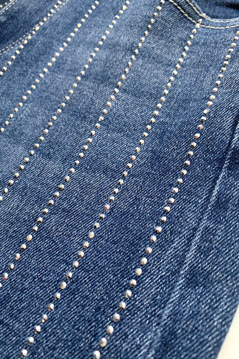 Тёмно‑синие джинсы с вертикальной декоративной строчкой Dixie