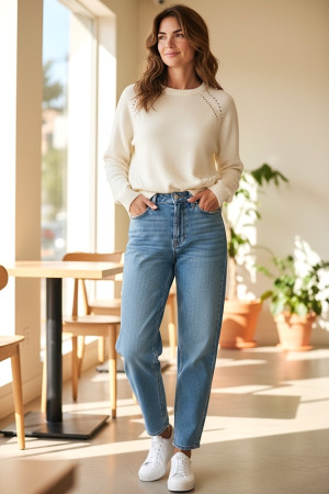 Джинсы baggy светло‑голубого оттенка Joleen