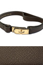 Коричневый кожаный регулируемый пояс в стиле эрмес итальянского бренда Dixie
