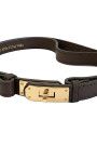 Коричневый кожаный регулируемый пояс в стиле эрмес итальянского бренда Dixie