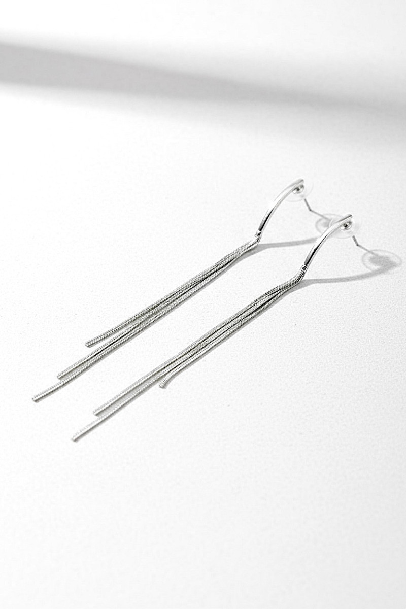 Сережки‑ланцюжки з металу в сріблястому відтінку Motel