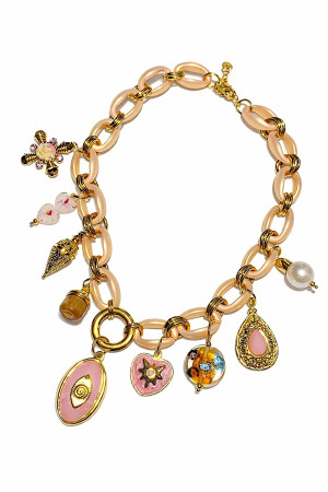 Украшение на шею с подвесками в нежно‑розовых оттенках Motel