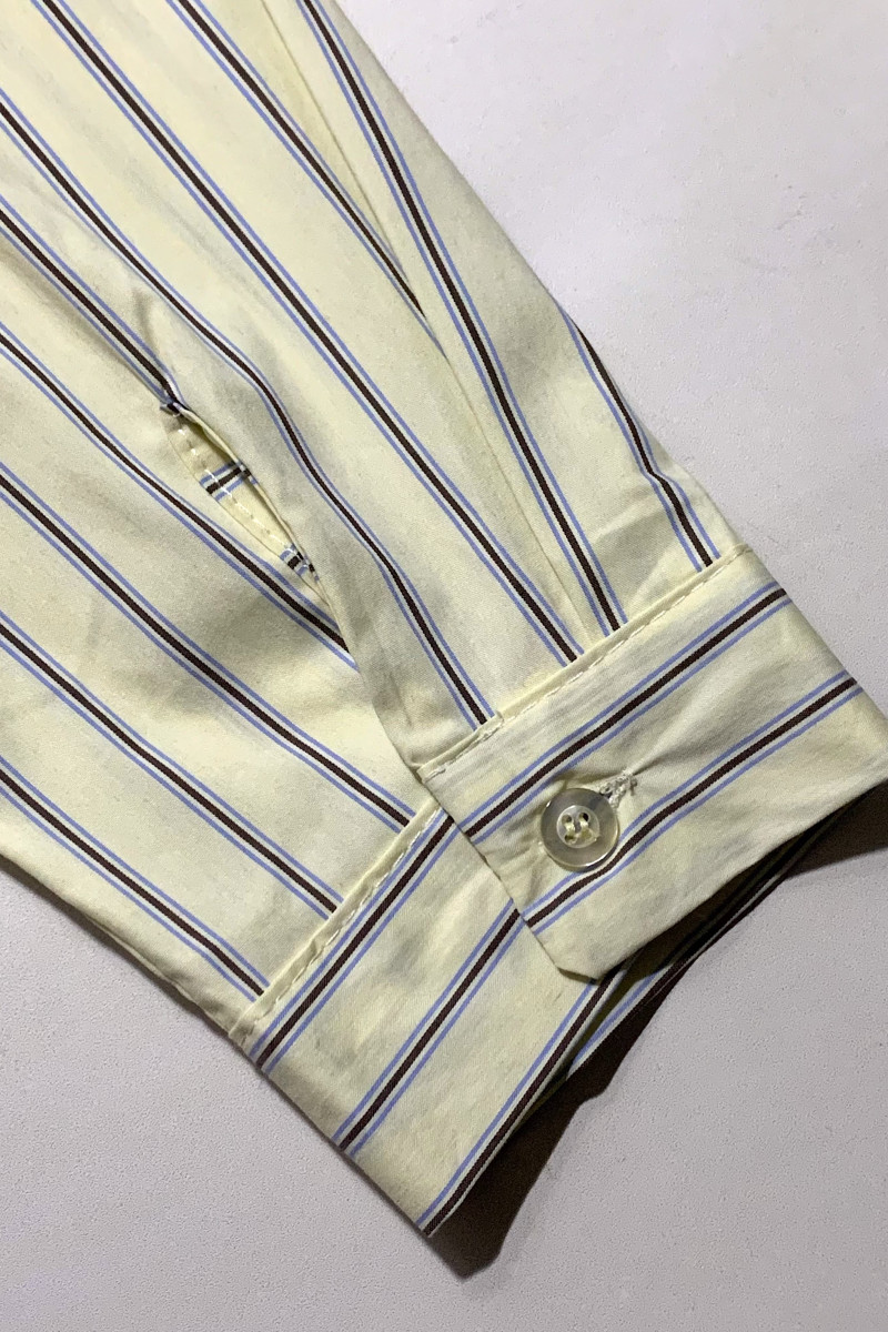 Рубашка в полоску из хлопка нежно жёлтого цвета Dixie