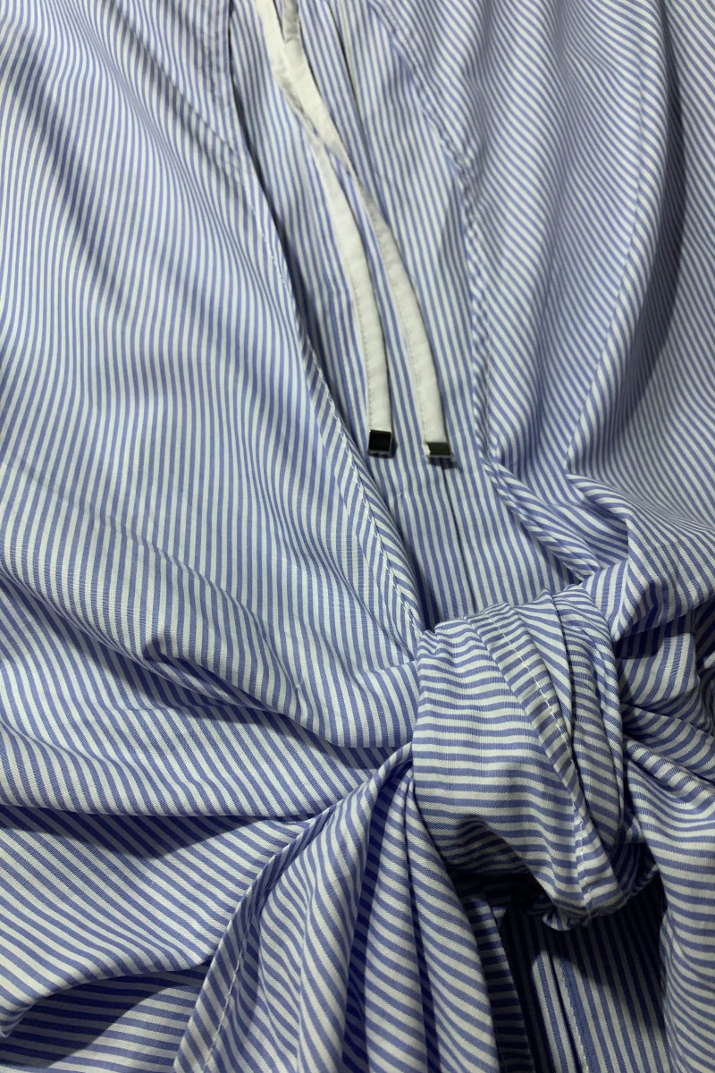 Хлопковая рубашка в голубую полоску с контрастным воротником Imperial