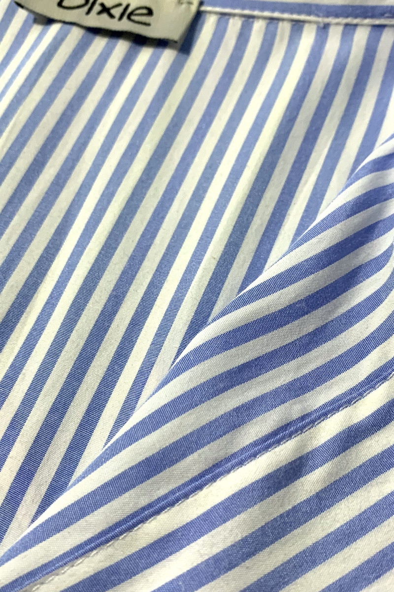 Платье‑рубашка из хлопка в полоску с вышивкой Dixie