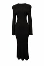 Чёрное платье миди из ангоры и вискозы Kontatto