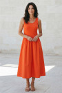 Яркое хлопковое платье миди в оранжевом оттенке Motel