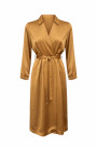 Платье из вискозы на запах с поясом карамельного цвета  Joleen