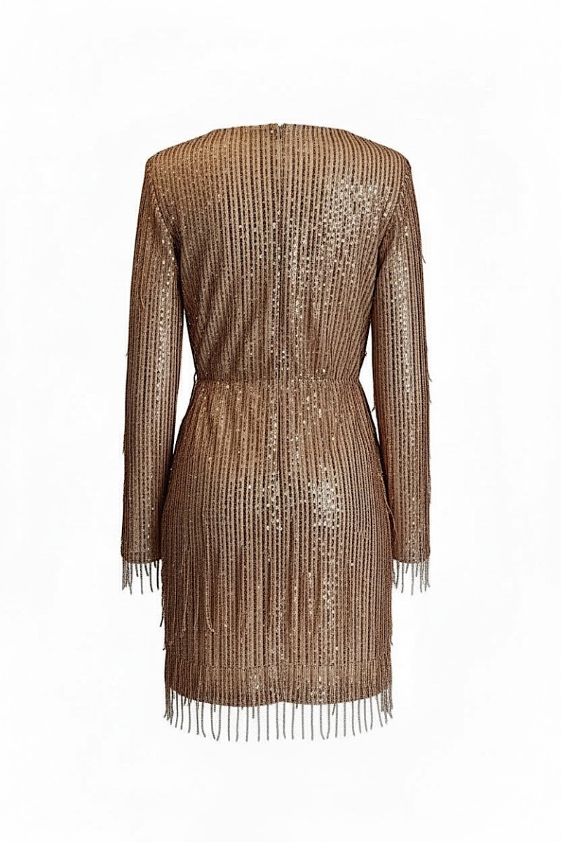 Платье с пайетками на запах мини Joleen