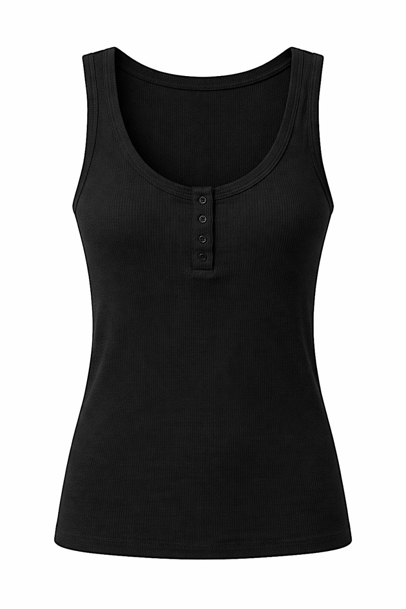 Базовый чёрный топ из хлопка и вискозы Dixie