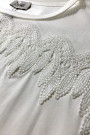 Белая хлопковая футболка с кружевным декором Dixie