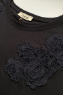 Чёрная хлопковая футболка с декоративным кружевом Dixie