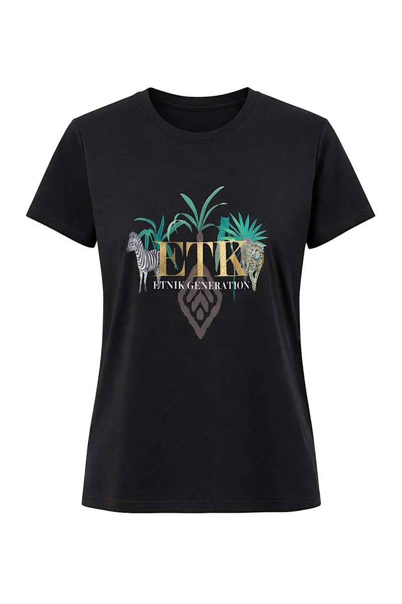 Чёрная хлопковая футболка с принтом Dixie