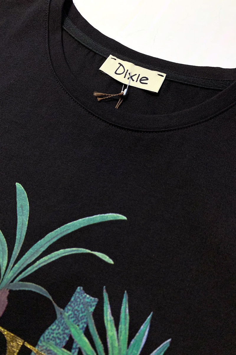 Чёрная хлопковая футболка с принтом Dixie