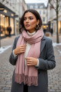 Розовый шарф из шерсти, кашемира и вискозы итальянского бренда No-Na
